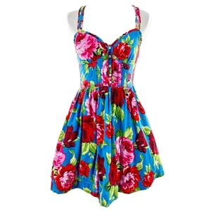 Abercrombie and Fitch dress XS multicolored floral Easter dopamine vintage y2k